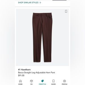 Brown pants with “easy waist” flexibility; worn o it a few times